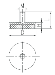 Magnet Threaded SWN4 Line Drawing Magnet Threaded SWN4 Line Drawing