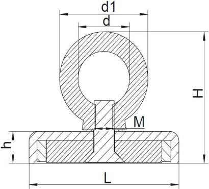 Fishing Magnets SWNN Series Line Drawing